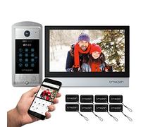 TMEZON Videocitofono Smart WiFi collegato all'app Tuya,Videocitofono 1080P Monofamiliare con 10 pollici Display Touch Screen,Campanello della Telecamera Cablato 4 Fili,Password,Scheda RFID Unlock