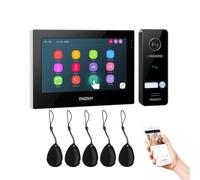 TMEZON WLAN BIFAMILIARE KIT VIDEOCITOFONO WIFI 2X TOUCH MONITOR 7'' TELECAMERA