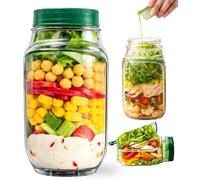 TMillions Insalatiera a strati verticali con ciotola integrata, contenitore per condimento a prova di perdite e scomparti separati, contenitore portatile per insalata fresca per pranzo, lavoro e