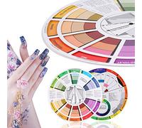 TMISHION Ruota dei colori, Guida tascabile per la miscelazione dei colori, Cerchio cromatico colori guida di apprendimento Miscela Pittura Strumento di insegnamento Corso d'arte Ruote Colore 23.5cm