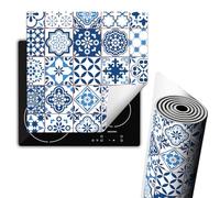 TMK ArtDeko Copertura Tappetino Piano Induzione 60x52 cm Cucina Coprifornelli Protezione per Piano Induzione, Mosaico blu