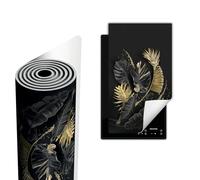 TMK ArtDeko Copri Piano Cottura 30x52 cm Coprifornelli Tappetino per Induzione Fornello Tutto per la Cucina, Tappeto di protezione per fornelli in vinile, Fiori grigi