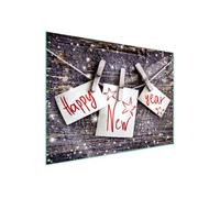 TMK ArtDeko Copri piano cottura induzione 70 x 52 cm copertura per piano cottura in vetroceramica 1 pezzi universale per piastre di cottura paraspruzzi tagliere in vetro temprato, Capodanno