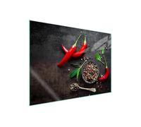 TMK ArtDeko Copri piano cottura induzione 70 x 52 cm copertura per piano cottura in vetroceramica 1 pezzi universale per piastre di cottura paraspruzzi tagliere in vetro temprato, chili