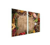 TMK ArtDeko Piastra di copertura per piano cottura in vetroceramica 45 x 52 cm 2 pezzi induzione universale per piani cottura protezione antispruzzo tagliere in vetro temperato, spezie