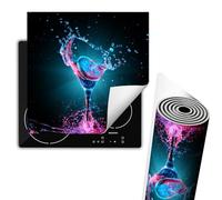 TMK ArtDeko Protezione Piano Cottura Tappetino per Induzione 60x52 cm Cucina Proteggi Coprifornello Antiscivolo - Vetro d'acqua