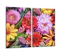 TMK - Piastra di copertura per piano cottura in vetroceramica 2 x 30 x 52 cm induzione universale per piani cottura protezione antispruzzo tagliere in vetro temperato come decorazione, colorato