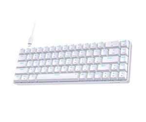 TMKB Tastiera Meccanica Gaming, T68SE 60% Compact Mini USB Wired Tastiera, Layout US QWERTY Brown Switches Anti-Ghosting Keyboard per PC Windows/Laptop/Mac OS, Bianco