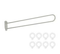 TMKDNNKG Asta per Tende in Metallo a Forma di U, Tubo in Metallo per Salone di Bellezza in Ferro, Binario di Supporto in Metallo (Bianco, L-230 cm)