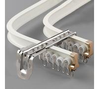 TMKDNNKG Binario per Tenda Flessibile in Alluminio a Doppio Binario per finestre dritte o a bovindo, Robusto e Flessibile, Asta per Tenda da Doccia, 2,7 m/8,9 Piedi, Montaggio a Parete Bianco