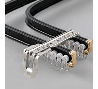 TMKDNNKG Binario per Tenda Flessibile in Alluminio per finestre dritte o a bovindo. Asta per Tenda da Doccia a Doppio Binario Resistente, Facile da Piegare e installare, Nero, 2,7 m/8,9 Piedi.