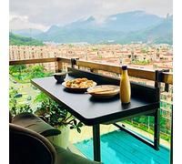 TMKDNNKG Tavolo sospeso, Tavolo sospeso con ringhiera per Balcone, scrivania Pieghevole per Uso Domestico, Tavolo da tè Multifunzionale per Esterni, mensola per Il Tempo Libero sul Balcone (Colore: n