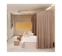 TMKDNNKG Tenda divisoria a U per Salone di Bellezza da Parete per divisorio/Parete divisoria - Tenda divisoria Medica Extra Larga per Salone di Bellezza, Clinica, Camera da Letto condivisa (Marrone,