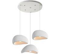 TMKOO Lustro A Sospensione Wabi Sabi A 3 Luci E27 Bianco Design Irregolare Regolabile in Altezza Lampada A Sospensione Moderna per Tavolo da Pranzo Salotto Camera da Letto Cucina caffè(Round)