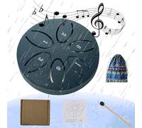 TMLDOT Tamburo per pioggia, per esterni, in acciaio, 7,6 cm, 6 note, per strumenti da giardino, tamburi a pioggia per quando piove, bagno e doccia (blu navy)