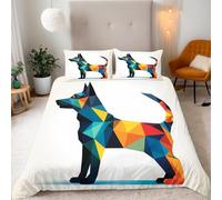 TMMDH Copripiumino Singolo 135x200 cm Cane Set di Biancheria da Letto con Chiusura Lampo Morbido Traspirante Set Copripiumino in Microfibra + 2 Federe 50x75 cm