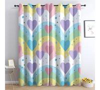 TMMDH Tende Oscuranti per Interni Moderne 2 Pezzi 137 CM Altezza, Amore Arcobaleno Tende Termiche con Anelli Cartoni Animati Tenda Oscurante Camera da Letto Tenda Soggiorno, L132 x A137 CM