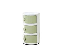 TMMLIJIPL Armadio rotondo impilabile comodino portaoggetti porta scorrevole design scatola portaoggetti in plastica contenitore angolare per la casa cestino per snack per bambini (colore: verde