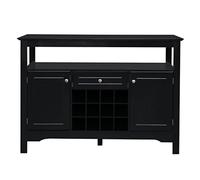 TMMLIJIPL Buffet Server credenza armadio con contenitore per vino con 2 ante 1 cassetto con portabottiglie credenza armadio ingresso nero (colore: A, dimensioni: 117 x 41 x 82,5 cm)