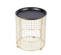 TMMLIJIPL Tavolino da caffè in ferro battuto in stile nordico, con cestino, in metallo, morbido, decorativo, adatto per soggiorno, camera da letto, studio