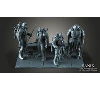 TMNT 4 Eroi Diorama Figurina Stampa 3D Resina 18Cm Non Dipinta