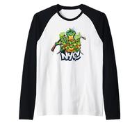 TMNT Adolescente Mutante Ninja Turtles Strada NYC Classico:Fumetto: Maglia con Maniche Raglan