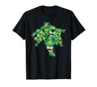 TMNT Classic Ninja Tough Turtles Shadow Pizza retrò Urban Maglietta