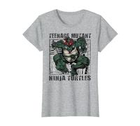 TMNT Comic Book Jump Raphael Retro Comic Book Maglietta, Donna, Grigio Melange, L