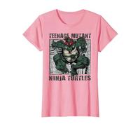 TMNT Comic Book Jump Raphael Retro Comic Book Maglietta, Donna, Rosa, L