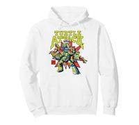 TMNT Comics Turtle Attack Character Burst Colorful Drawing Felpa con Cappuccio