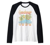TMNT Cowabunga Surfing Turtles Retro 80's Cartoon Maglia con Maniche Raglan
