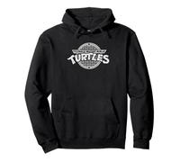 TMNT Heroes Half Shell Logo Ufficiale in Scala di Grigi 80s Turtles Felpa con Cappuccio