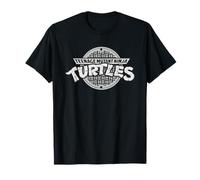TMNT Heroes Half Shell Logo Ufficiale in Scala di Grigi 80s Turtles Maglietta