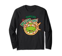 TMNT Heroes Michelangelo in Stile retrò Pizza Time Comic Vibes Maglia a Manica