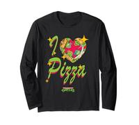 TMNT I Heart Pizza Retro Turtle Love Classic 90's Cartoon Maglia a Manica