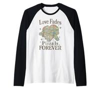 TMNT Love Fades Pizza is Forever Heart Cartoon Maglia con Maniche Raglan