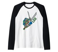 TMNT, modello classico retrò Megamix Shadow Ninja Turtles Leo Urban Maglia con Maniche Raglan