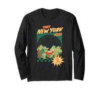 TMNT New York Pizza Slices Ad Retro Turtle Cartoon Maglia a Manica