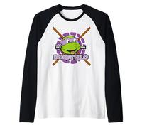 TMNT Teenage Mutant Ninja Turtles Donatello Anni '80 Face Classic Maglia con Maniche Raglan