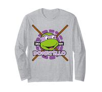 TMNT Teenage Mutant Ninja Turtles Donatello Classic Face Anni '80 Maglia a Manica
