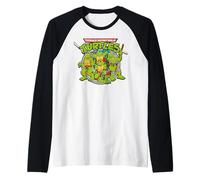 TMNT Turtle Power - Logo Teenage Mutant Ninja Anni '80, Stile retrò Maglia con Maniche Raglan