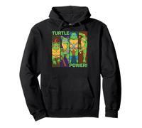 TMNT Turtle Power Panels Retro Cartoon Felpa con Cappuccio