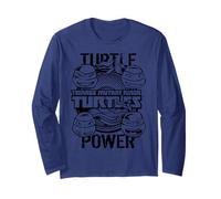 TMNT Turtle Power Stamp Ninjas Heads Maglia a Manica
