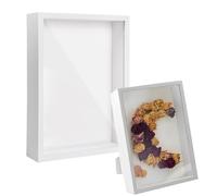 TMRBBesty Cornice Portafoto 3D,3D Cornice Profonda Scatola,Profonda 3cm Cornice Foto,Cornice Profonda,Molto adatto per foto bouquet di nozze e decorazioni fai da te,Bianco,15.2 x 20.3cm