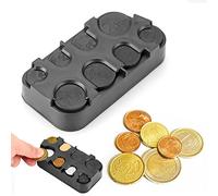 TMRBBesty Custodie per Monete,Portamonete Contenitore,Custodia per Le Monete di Euro,per Auto, Taxi, 8 Scomparti da 2 Euro a 1 Centesimo（Nero）