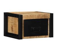 Tmriohed Comodino da parete, 40 x 35 x 25 cm, in legno massiccio di mango | Comodino sospeso per camera da letto in vero legno, crea il massimo spazio sul pavimento e molto ordine.