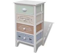 Tmriohed Mobiletto in stile rustico, cassettiera in legno con 4 cassetti, piccolo armadietto da corridoio vintage, tavolino per corridoio, camera da letto e soggiorno, 38 x 28 x 72 cm