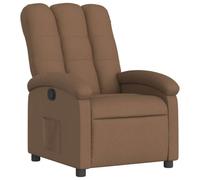 Tmriohed Poltrona relax manuale in tessuto marrone con tasca laterale | Poltrona sdraio ergonomica per soggiorno e camera da letto, con funzione reclinabile a 135 gradi e pratica tasca per utensili