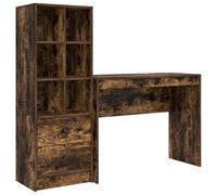 Tmriohed Scrivania con scaffale, 2 pezzi, scrivania per computer | Ideale per l'ufficio domestico e lo studio: la pratica combinazione offre ampio spazio di archiviazione su una superficie