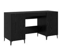 Tmriohed Scrivania per computer, 140 x 50 x 75 cm, colore nero | Ideale per lo studio e l'ufficio in casa: con gestione dei cavi integrata, gambe in metallo robuste e molto spazio per le